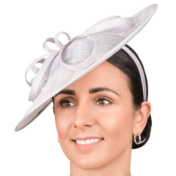 The Hat Shop Sinamay Large Disc Flower & Twist Quartz