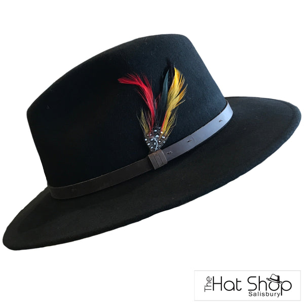 The Hat Shop Maz Black Wool Fedora
