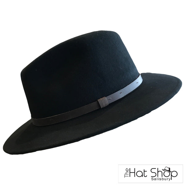 The Hat Shop Maz Black Wool Fedora