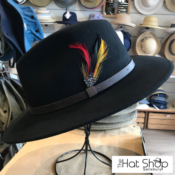 The Hat Shop Maz Black Wool Fedora