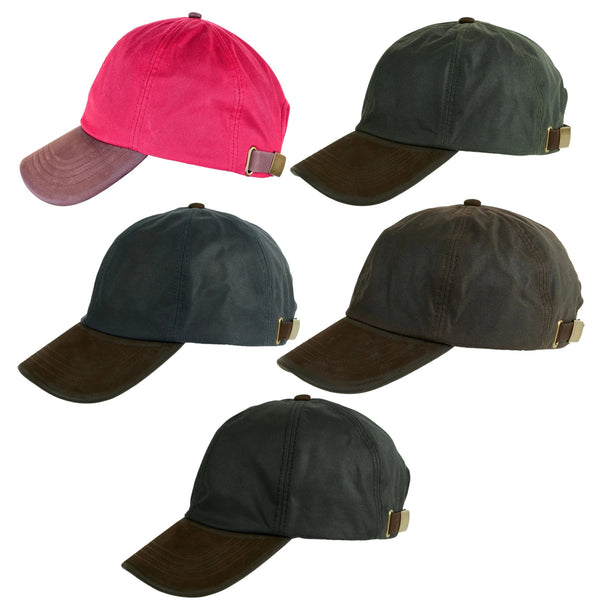The Hat Shop Heather 'Hamilton' British Waxed Leather Peak Baseball Cap