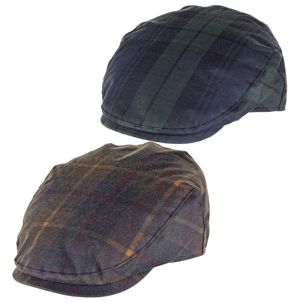 The Hat Shop Heather Charles tartan wax flat cap