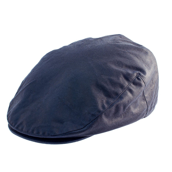 The Hat Shop Heather Wax flat cap navy