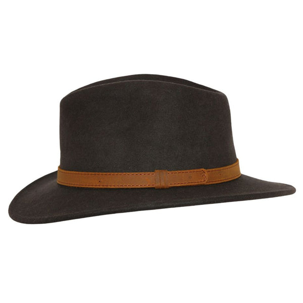 The Hat Shop Maz 100% Wool Felt Fedora Brown