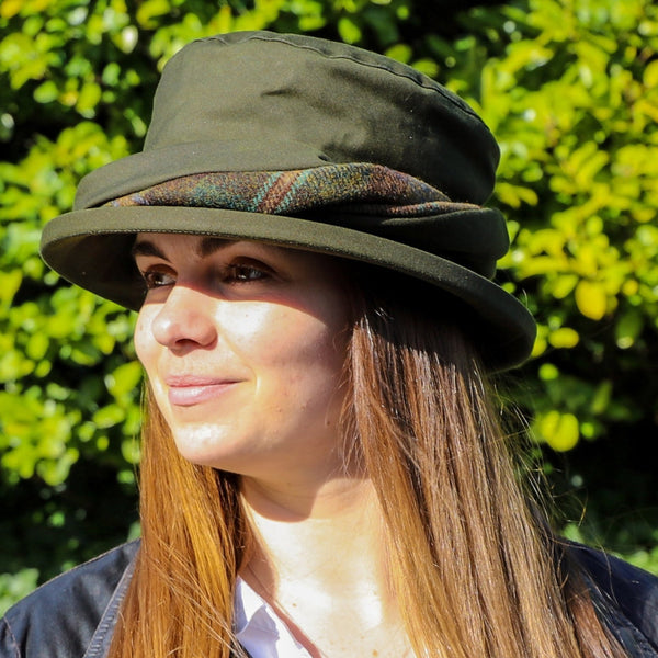 The Hat Shop Olney Ladies Emma Wax & Twist weatherproof Hat Olive