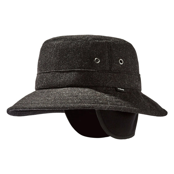 The Hat Shop Tilley Wool Warmth Bucket Hat Grey Black