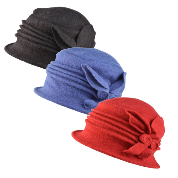 The Hat Shop Ladies 100% Wool Cloche