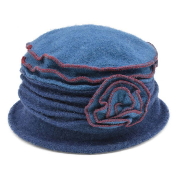 The Hat Shop 100% Wool Cloche 2 tone
