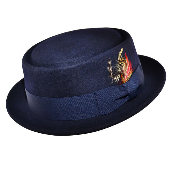 The Hat Shop Wool Felt Pork Pie Hat Navy
