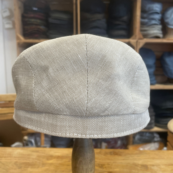 The Hat Shop City Sport 100% Linen Flat Cap Natural