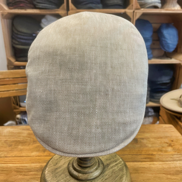The Hat Shop City Sport 100% Linen Flat Cap Natural
