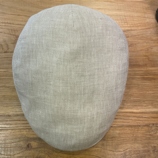 The Hat Shop City Sport 100% Linen Flat Cap Natural