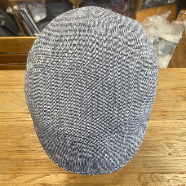 The Hat Shop City Sport 100% Linen Flat Cap in Blue
