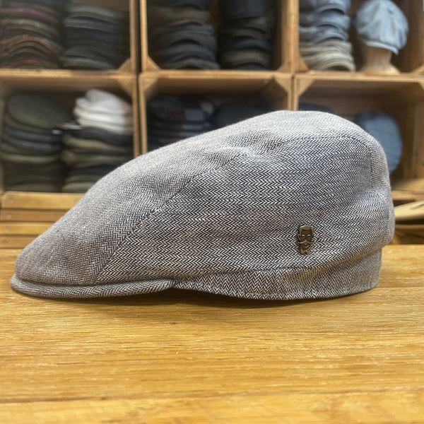 The Hat Shop City Sport 100% Linen Flat Cap in Blue