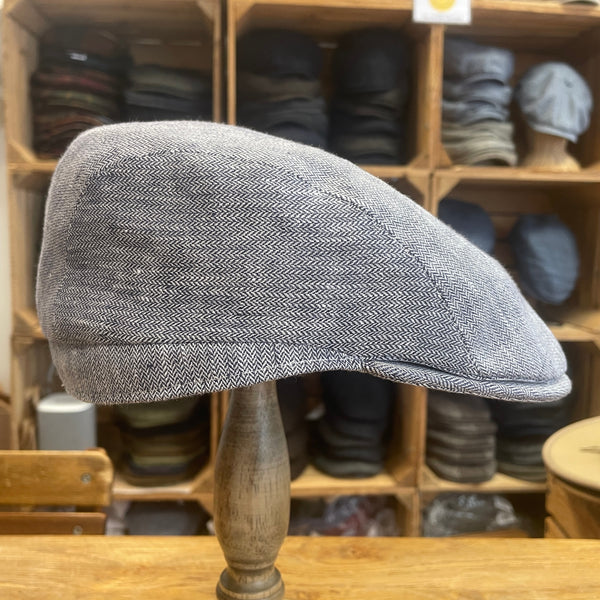 The Hat Shop City Sport 100% Linen Flat Cap in Blue