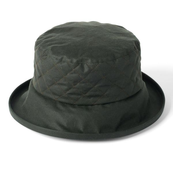 The Hat Shop Ladies Failsworth Quilted Wax Cotton Olive