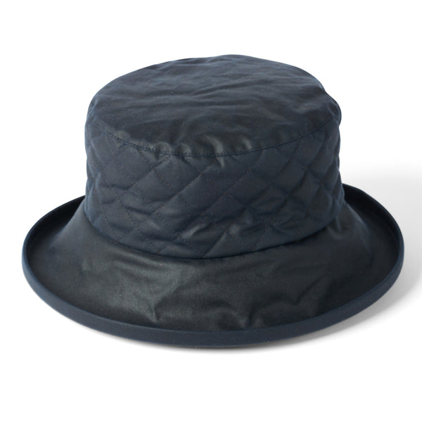 The Hat Shop Ladies Failsworth Quilted Wax Cotton Navy