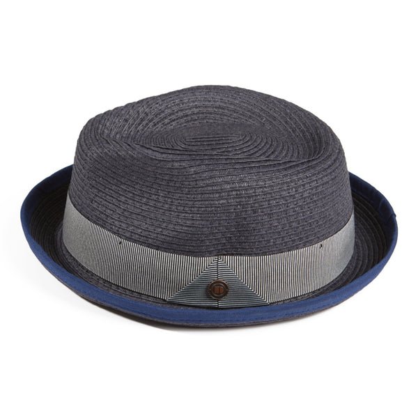 The Hat Shop Dasmarca Summer Stingy Brim Trilby Hat 'Navy'