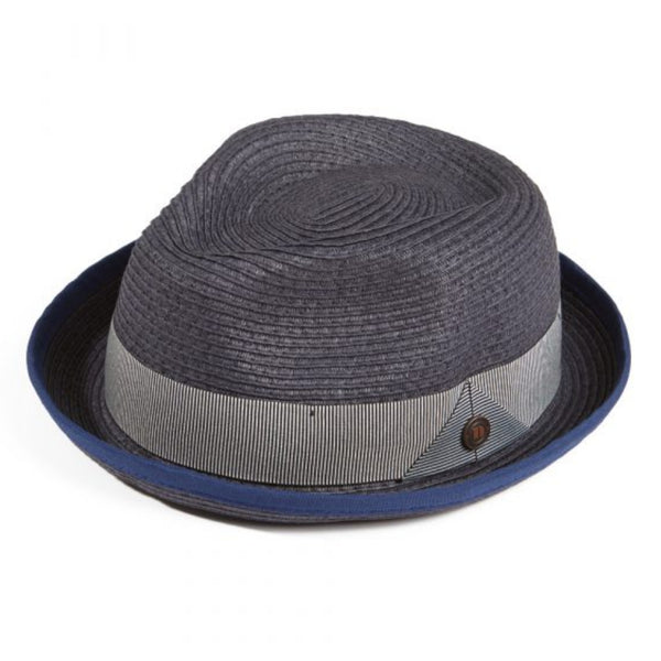 The Hat Shop Dasmarca Summer Stingy Brim Trilby Hat 'Navy'