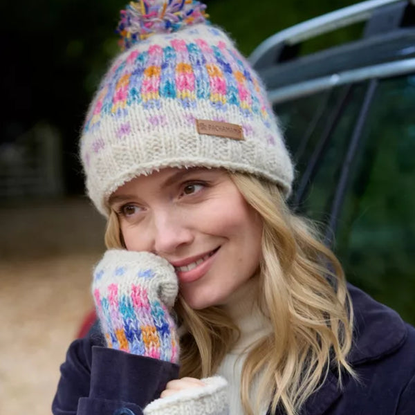 The Hat Shop Arundel Bobble Beanie Oatmeal