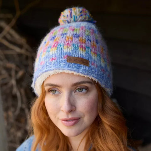 The Hat Shop Arundel Bobble Beanie Hat Sky Blue
