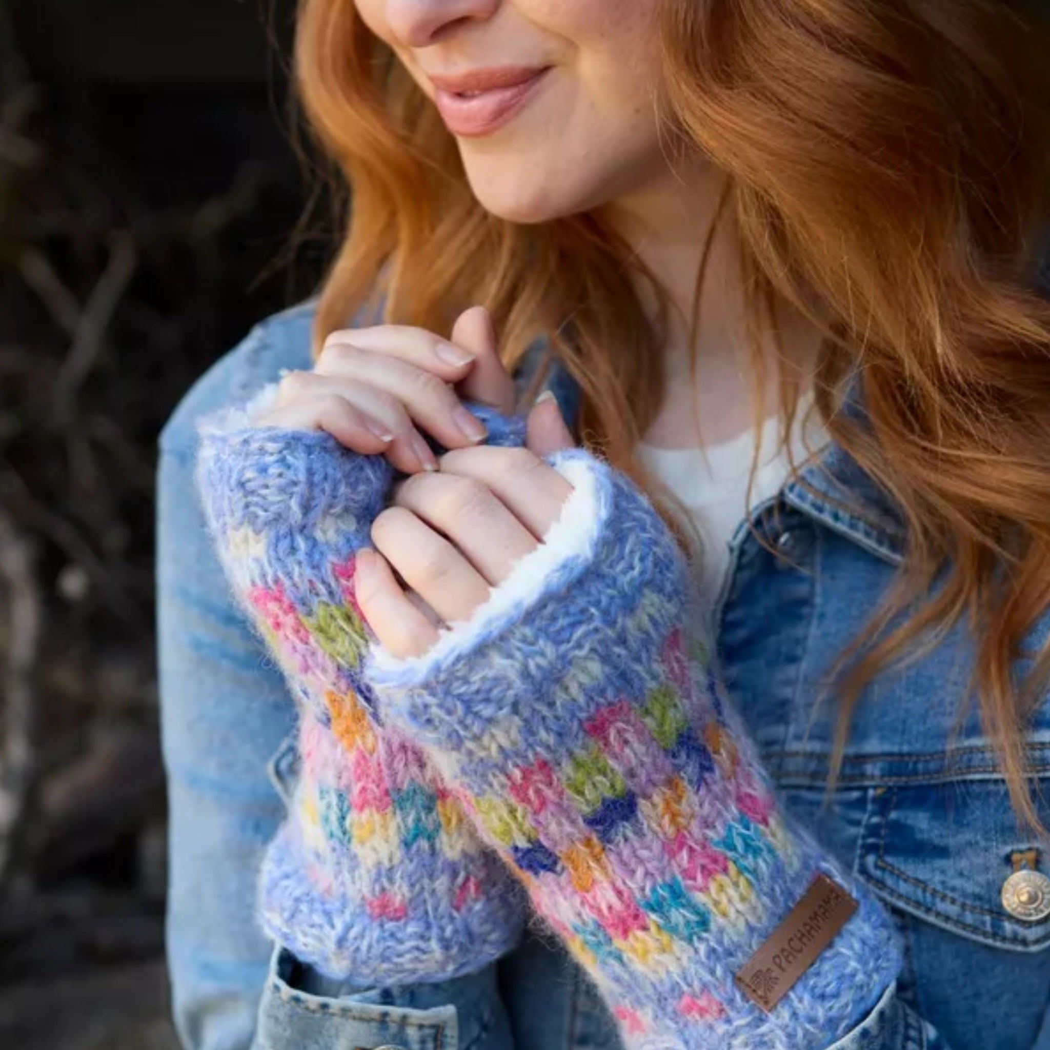 The Hat Shop Pachamama Arundel Handwarmers Sky