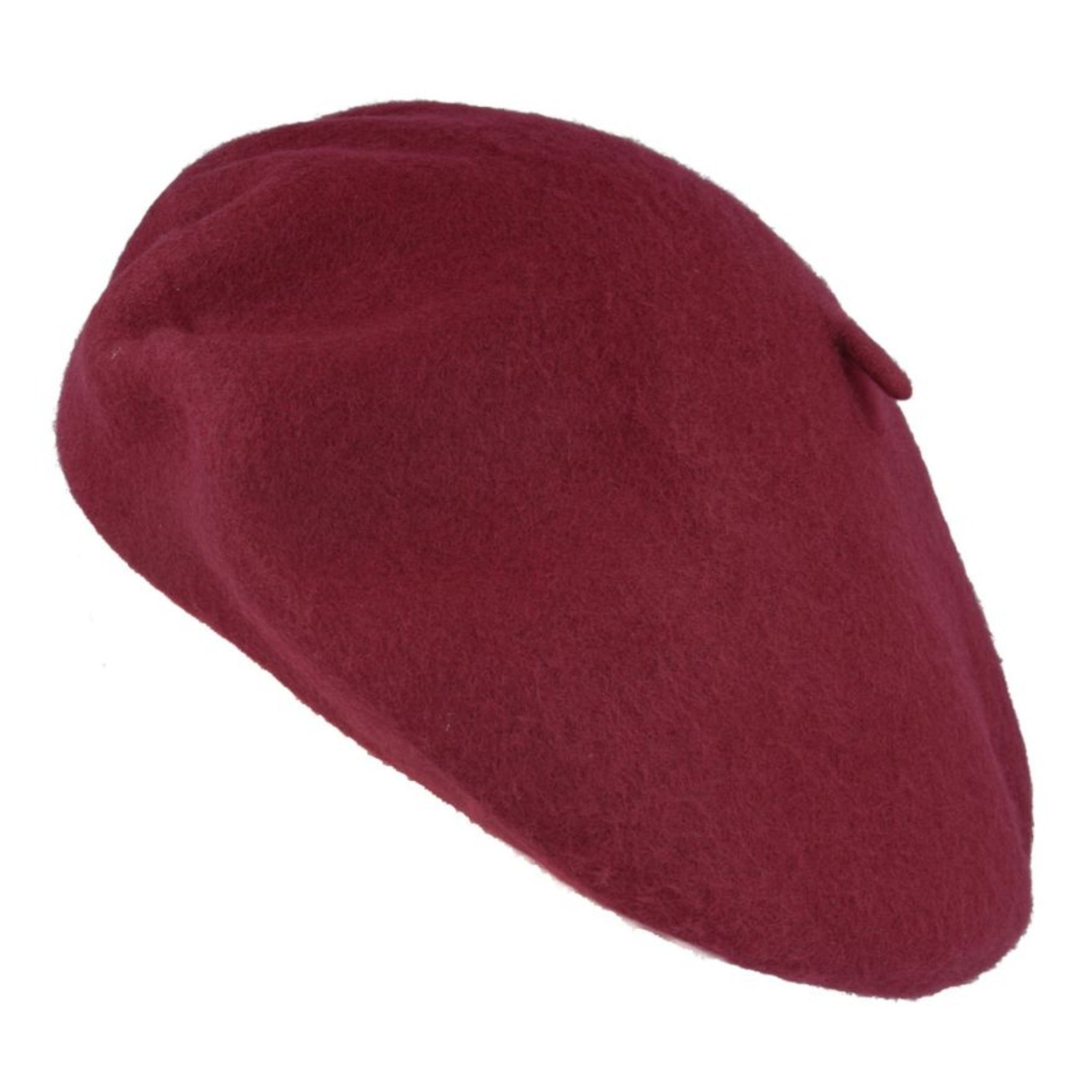 The Hat Shop 100% Wool Beret Burgundy