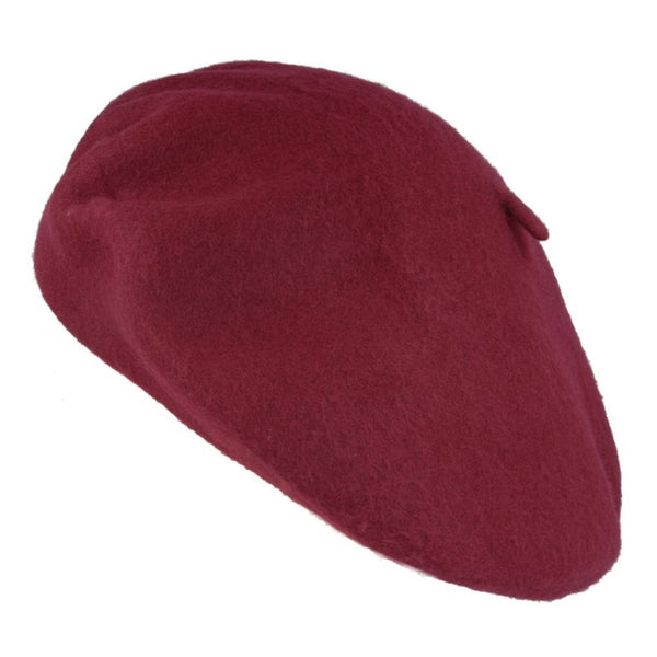 The Hat Shop 100% Wool Beret Burgundy