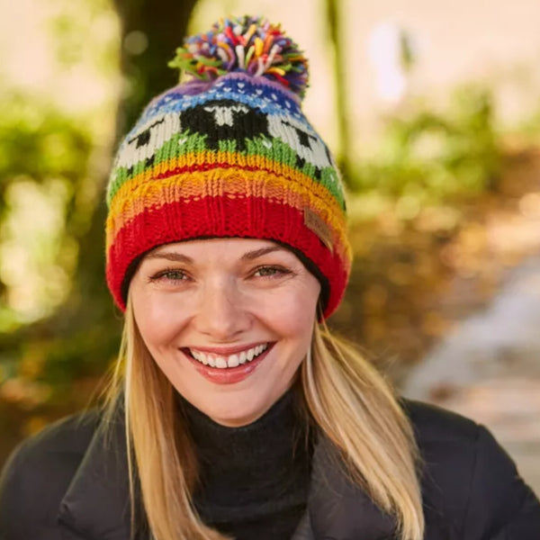 The Hat Shop Pachamama Black Sheep Bobble Beanie