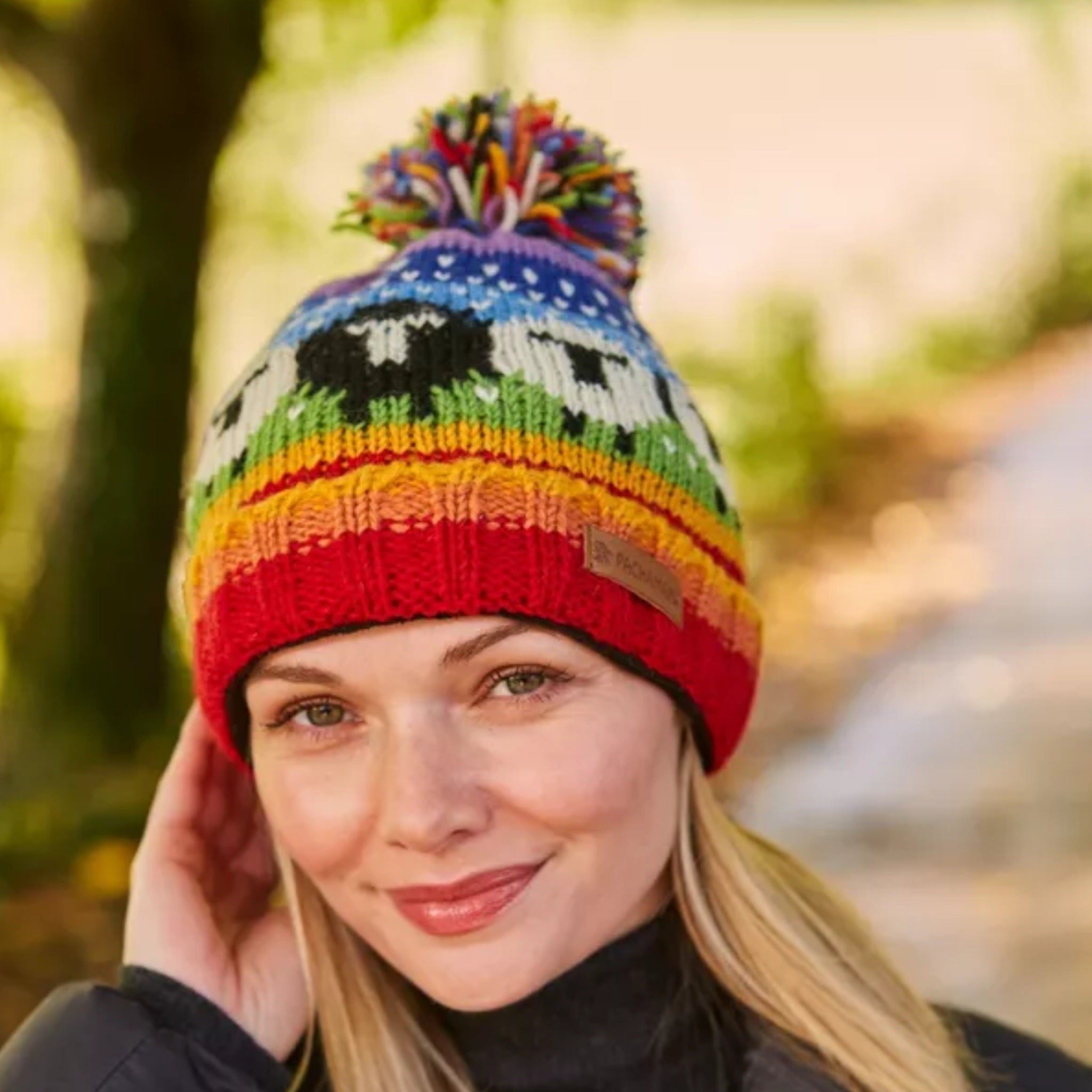 The Hat Shop Pachamama Black Sheep Bobble Beanie
