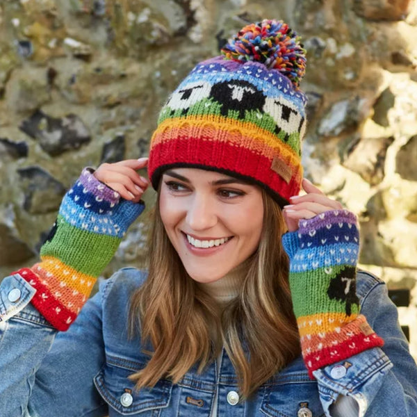 The Hat Shop Pachamama Black Sheep Bobble Beanie