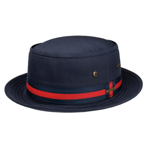 Stetson Classic Band Pork Pie Cloth Hat 'Navy'