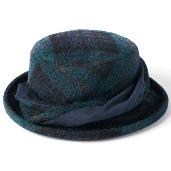 The Hat Shop Ladies Failsworth British Wool Tweed Hat Teal