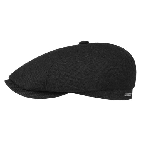 The Hat Shop Stetson Brooklin Wool Cashmere Flat Cap 'Black'