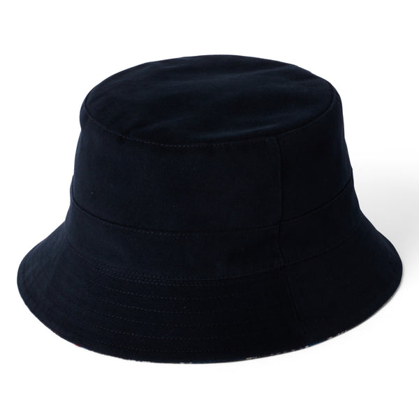 The Hat Shop Failsworth 100% Cotton Reversible Bucket Hat 'Navy'