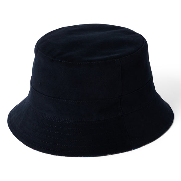 The Hat Shop Failsworth Cotton Reversible Bucket Hat Navy