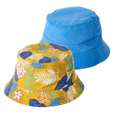 The Hat Shop Failsworth Cotton Reversible Bucket Hat 'Marine'