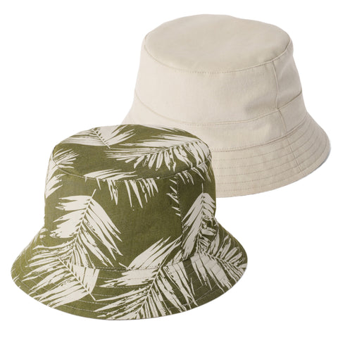 The Hat Shop Failsworth Cotton Reversible Bucket Hat 'Stone'