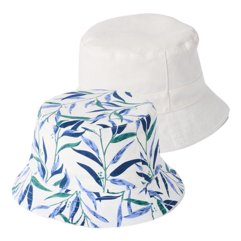 The Hat Shop Failsworth 100% Cotton Reversible Bucket Hat 'White'