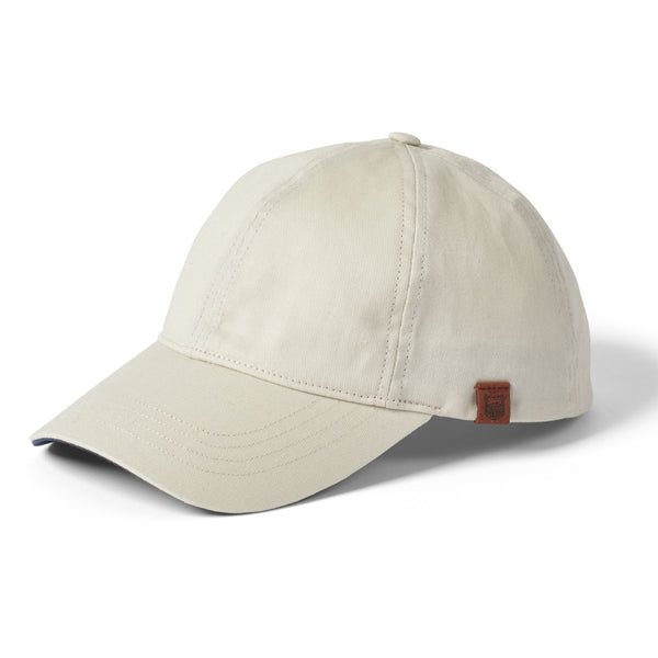 The Hat Shop Failsworth Cotton Canvas Baseball Cap In Stone/Navy