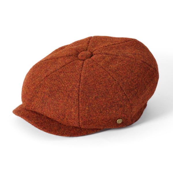 Failsworth Harris Tweed Carloway Bakerboy Cap 'Rust'
