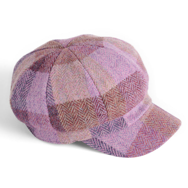 The Hat Shop Harris Tweed Chelsea Hat Purple