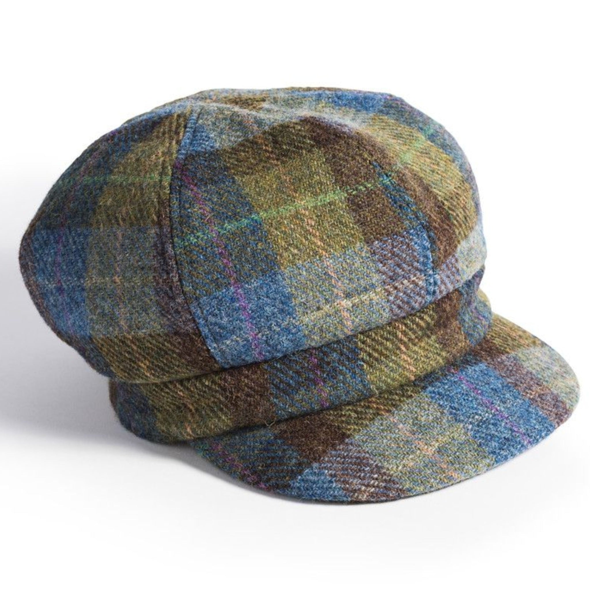 The Hat Shop Harris Tweed Chelsea Hat Dark Green