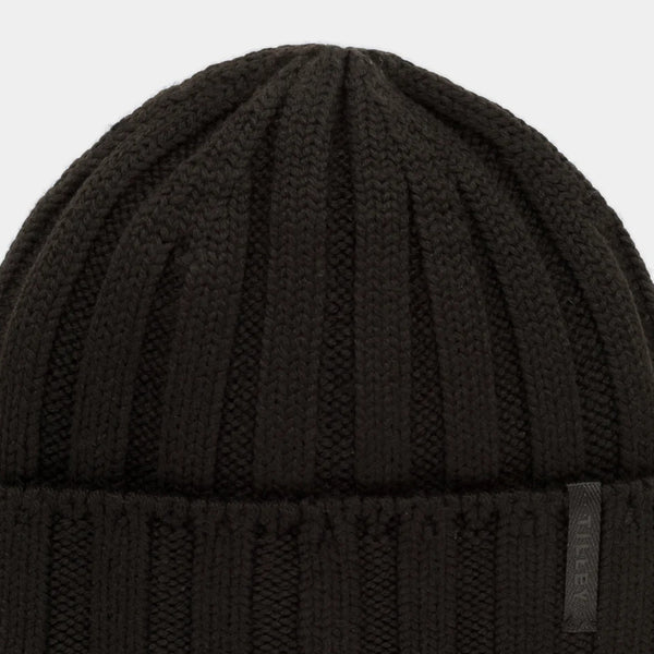 The Hat Shop Tilley Chunky Ribbed Merino Wool Beanie Black
