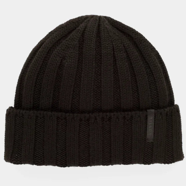 The Hat Shop Tilley Chunky Ribbed Merino Wool Beanie Black