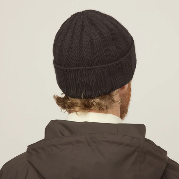 The Hat Shop Tilley Chunky Ribbed Merino Wool Beanie Black