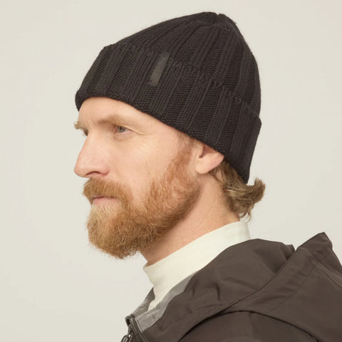 The Hat Shop Tilley Chunky Ribbed Merino Wool Beanie Black