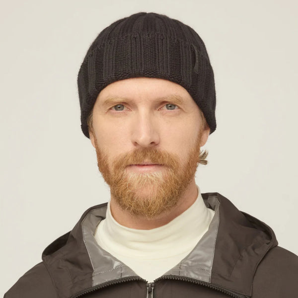 The Hat Shop Tilley Chunky Ribbed Merino Wool Beanie Black