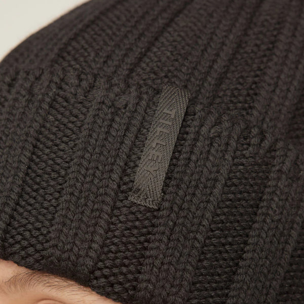 The Hat Shop Tilley Chunky Ribbed Merino Wool Beanie Black