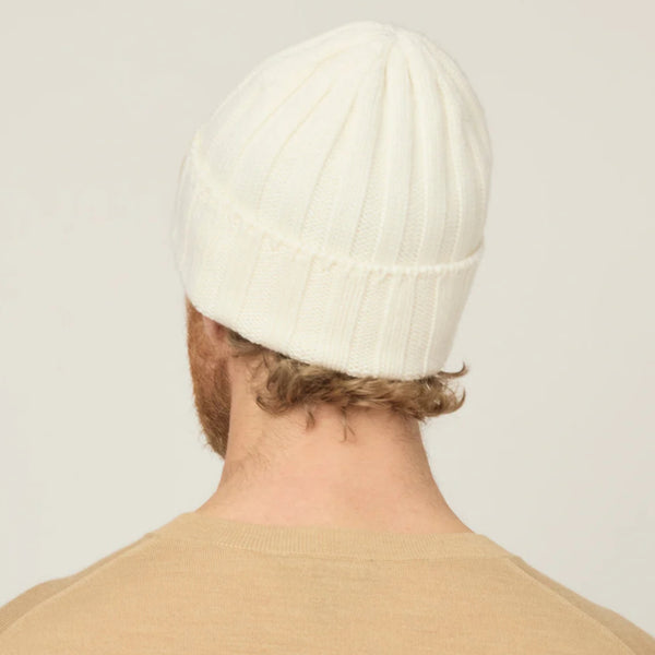 The Hat Shop Tilley Merino Wool Chunky Ribbed Beanie Cream